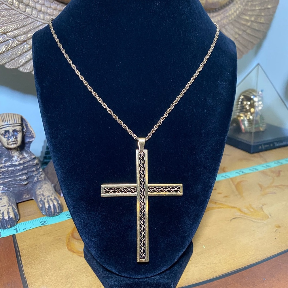 Vintage Van Dell Gold filled Cross Pendant Necklace - Picture 4 of 7